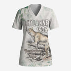 Australia Tasmanian Tiger Scrub Top Memorial 1936 Thylacine - Aussie Hoodie