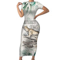 Australia Tasmanian Tiger Short Sleeve Bodycon Dress Memorial 1936 Thylacine - Aussie Hoodie
