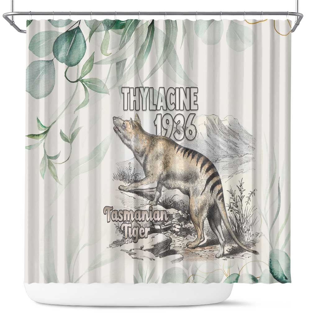 Australia Tasmanian Tiger Shower Curtain Memorial 1936 Thylacine - Aussie Hoodie