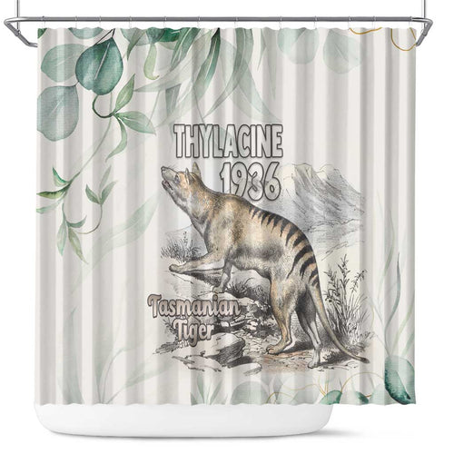 Australia Tasmanian Tiger Shower Curtain Memorial 1936 Thylacine - Aussie Hoodie