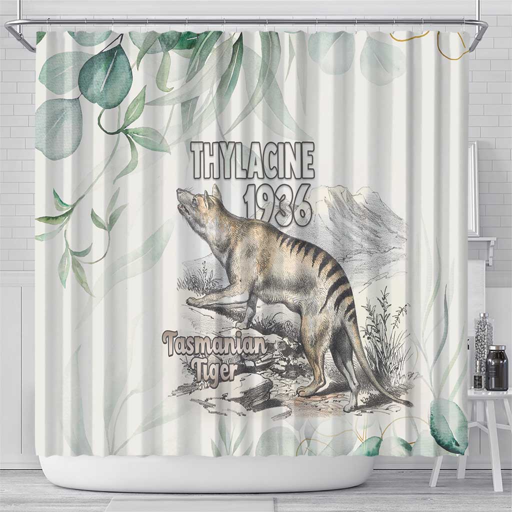 Australia Tasmanian Tiger Shower Curtain Memorial 1936 Thylacine - Aussie Hoodie