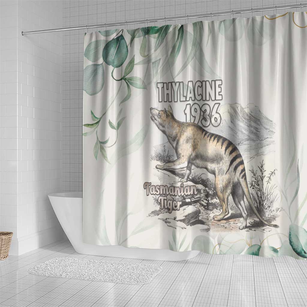 Australia Tasmanian Tiger Shower Curtain Memorial 1936 Thylacine - Aussie Hoodie