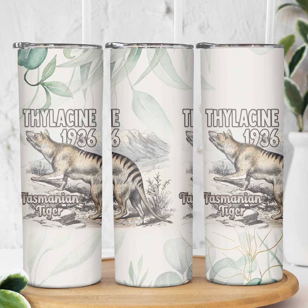 Australia Tasmanian Tiger Skinny Tumbler Memorial 1936 Thylacine - Aussie Hoodie