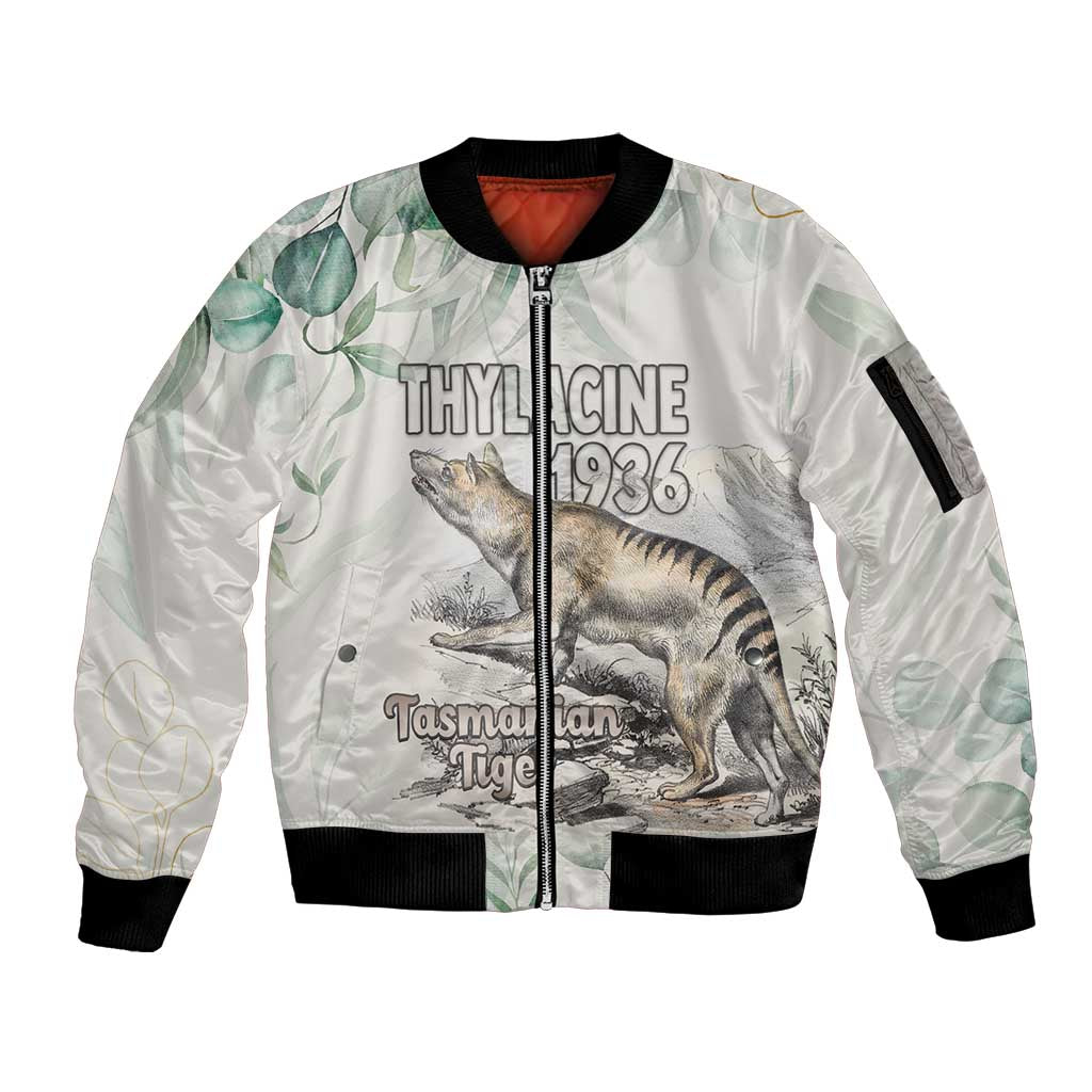 Australia Tasmanian Tiger Sleeve Zip Bomber Jacket Memorial 1936 Thylacine - Aussie Hoodie