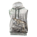 Australia Tasmanian Tiger Sleeveless Hoodie Memorial 1936 Thylacine - Aussie Hoodie