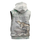 Australia Tasmanian Tiger Sleeveless Hoodie Memorial 1936 Thylacine - Aussie Hoodie
