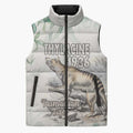 Australia Tasmanian Tiger Sleeveless Puffer Jacket Memorial 1936 Thylacine - Aussie Hoodie