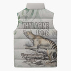 Australia Tasmanian Tiger Sleeveless Puffer Jacket Memorial 1936 Thylacine - Aussie Hoodie