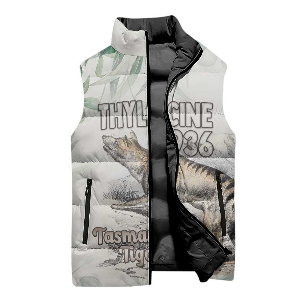 Australia Tasmanian Tiger Sleeveless Puffer Jacket Memorial 1936 Thylacine - Aussie Hoodie