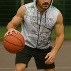 Australia Tasmanian Tiger Sleeveless Zip Hoodie Memorial 1936 Thylacine LT14