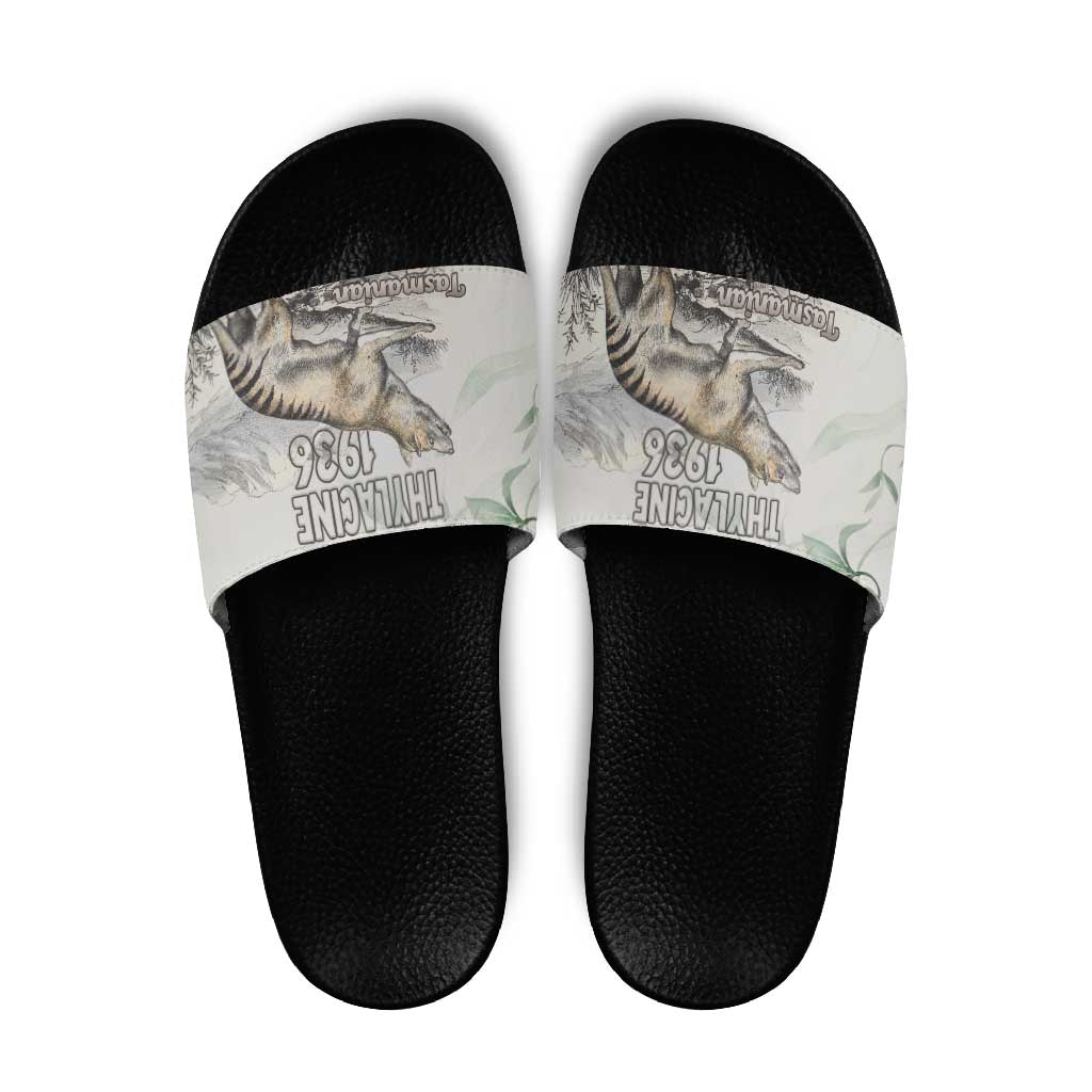 Australia Tasmanian Tiger Slide Sandals Memorial 1936 Thylacine - Aussie Hoodie