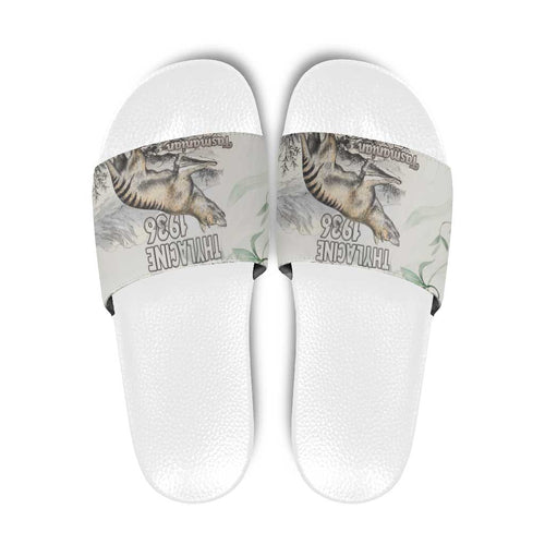 Australia Tasmanian Tiger Slide Sandals Memorial 1936 Thylacine - Aussie Hoodie
