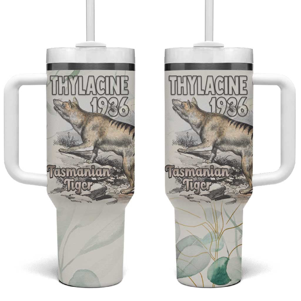 Australia Tasmanian Tiger Tumbler With Handle Memorial 1936 Thylacine - Aussie Hoodie