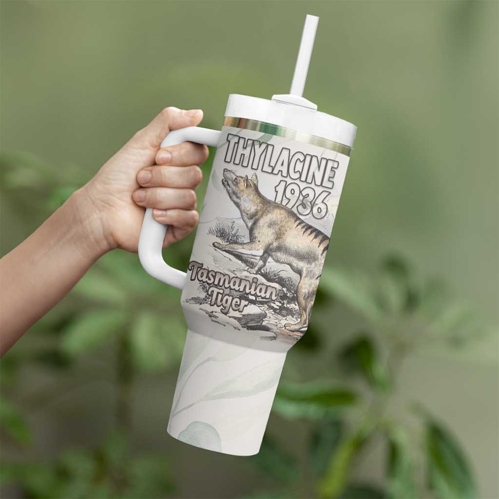 Australia Tasmanian Tiger Tumbler With Handle Memorial 1936 Thylacine - Aussie Hoodie