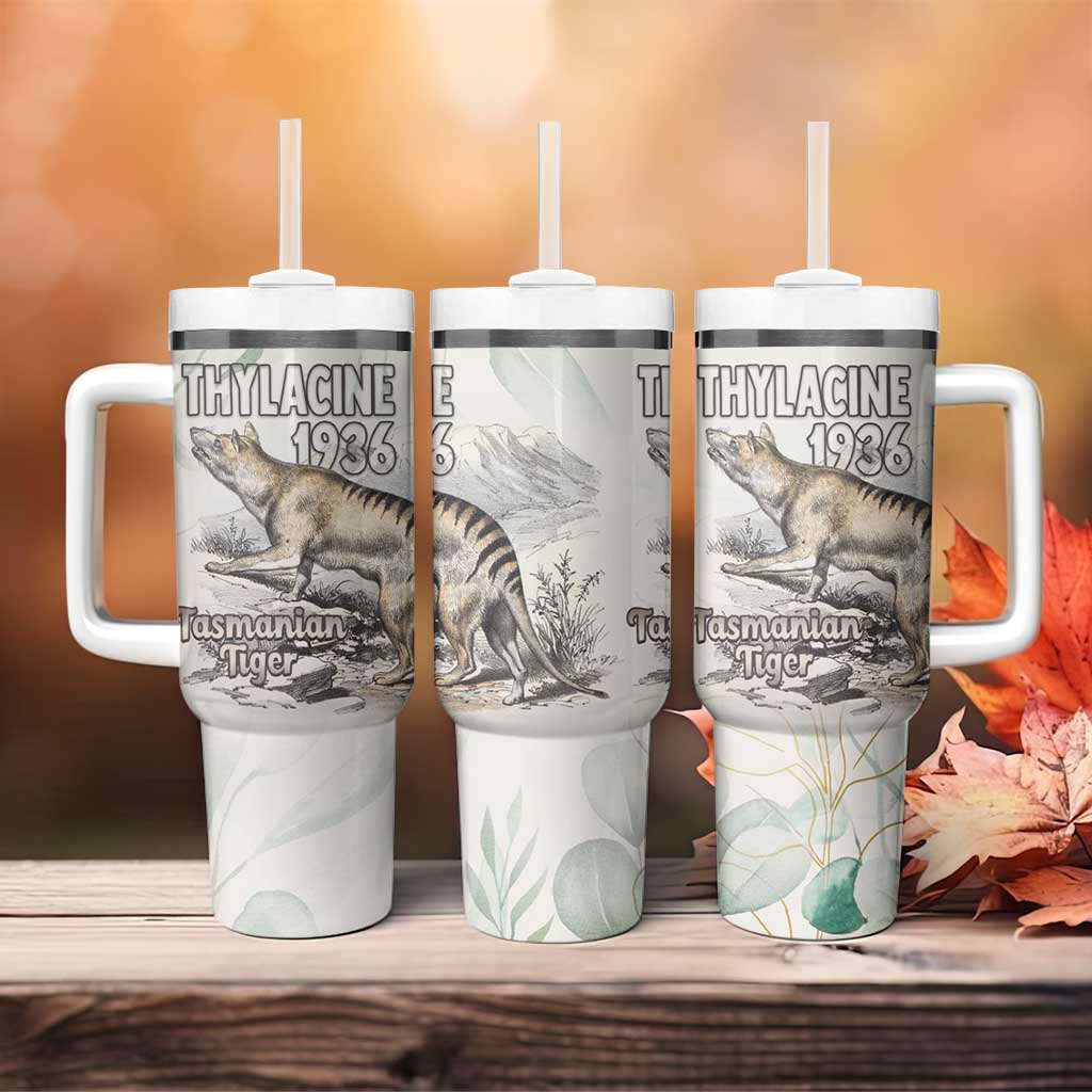 Australia Tasmanian Tiger Tumbler With Handle Memorial 1936 Thylacine - Aussie Hoodie