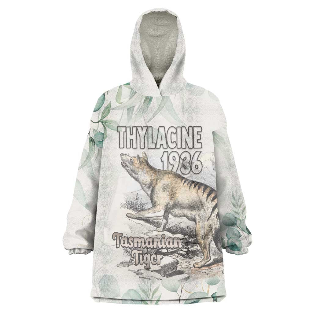 Australia Tasmanian Tiger Wearable Blanket Hoodie Memorial 1936 Thylacine - Aussie Hoodie
