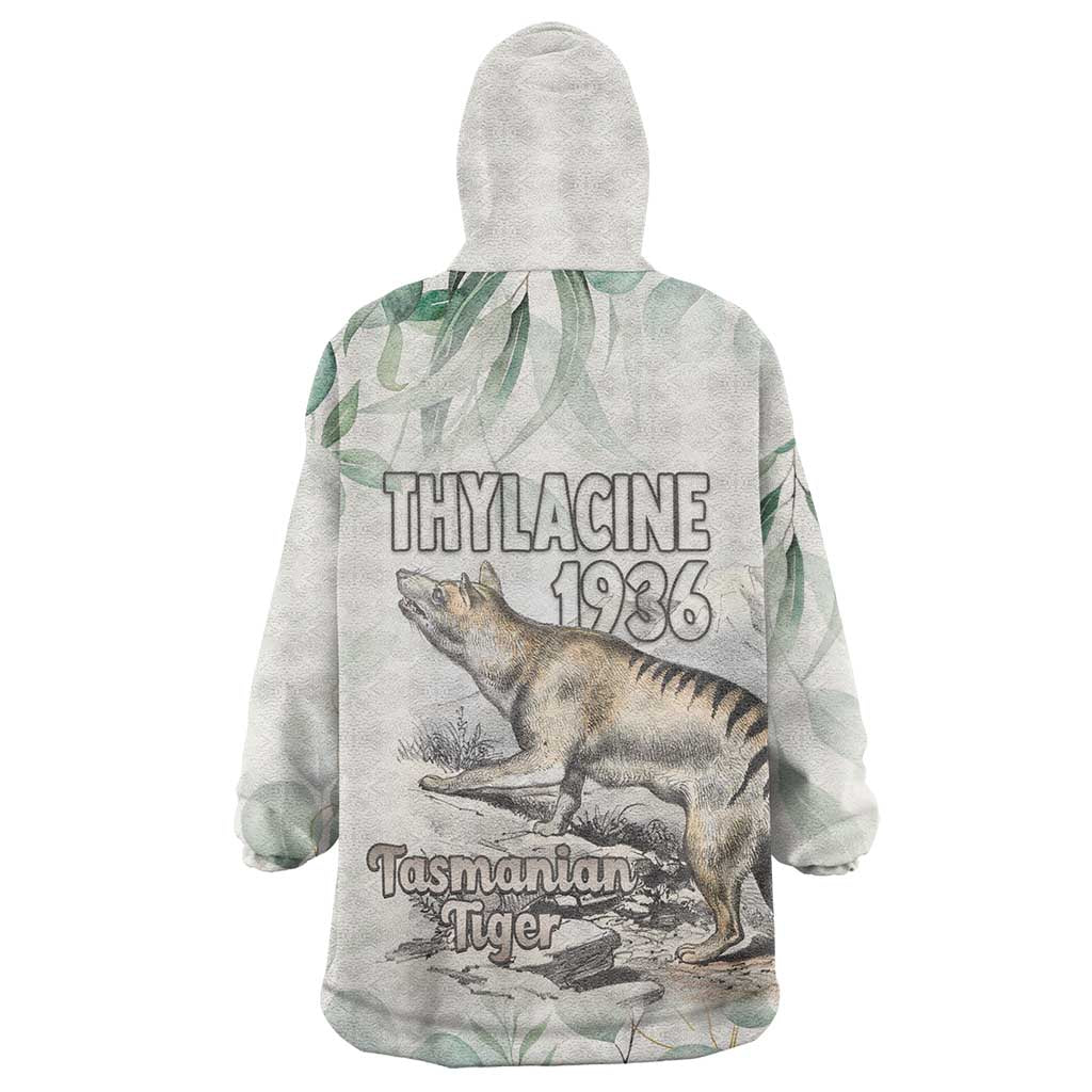 Australia Tasmanian Tiger Wearable Blanket Hoodie Memorial 1936 Thylacine - Aussie Hoodie