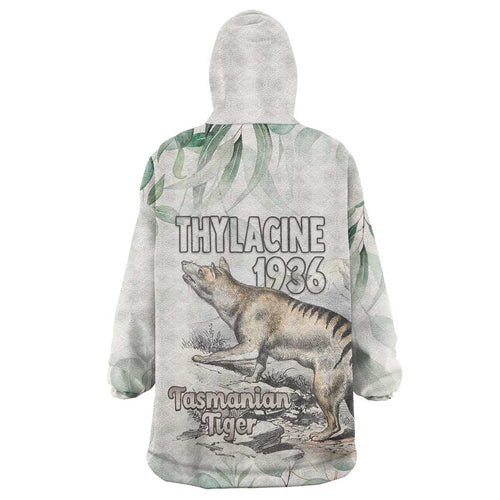 Australia Tasmanian Tiger Wearable Blanket Hoodie Memorial 1936 Thylacine - Aussie Hoodie