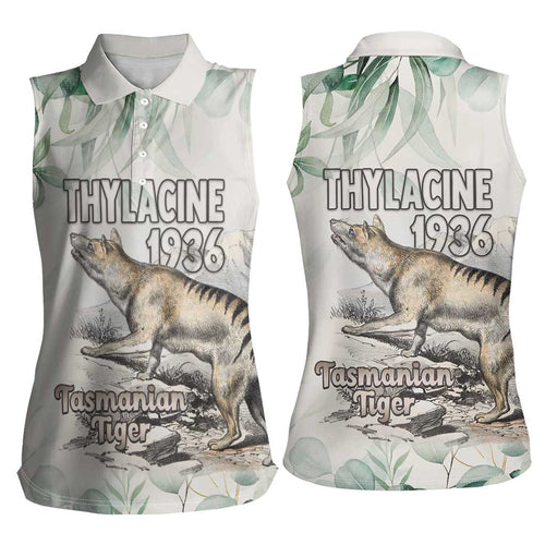 Australia Tasmanian Tiger Women Sleeveless Polo Shirt Memorial 1936 Thylacine - Aussie Hoodie