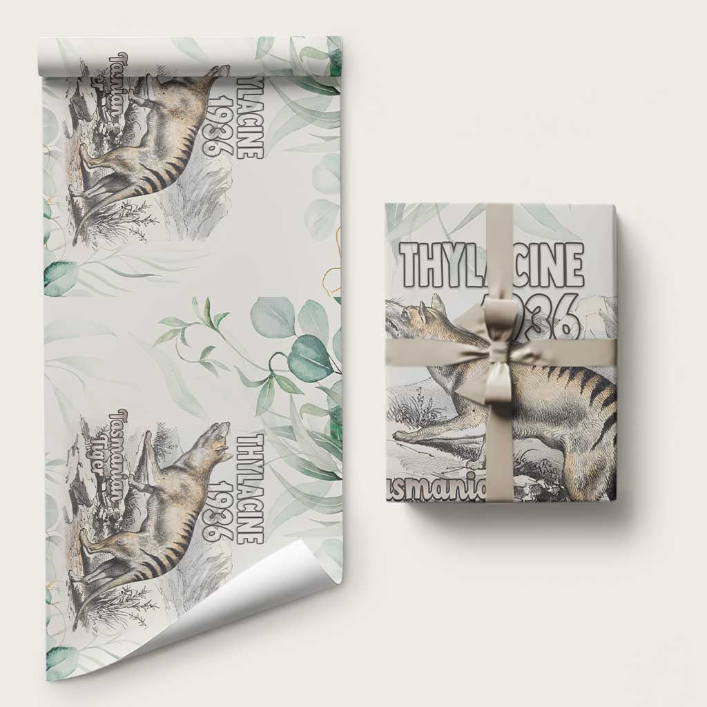 Australia Tasmanian Tiger Wrapping Paper Memorial 1936 Thylacine - Aussie Hoodie