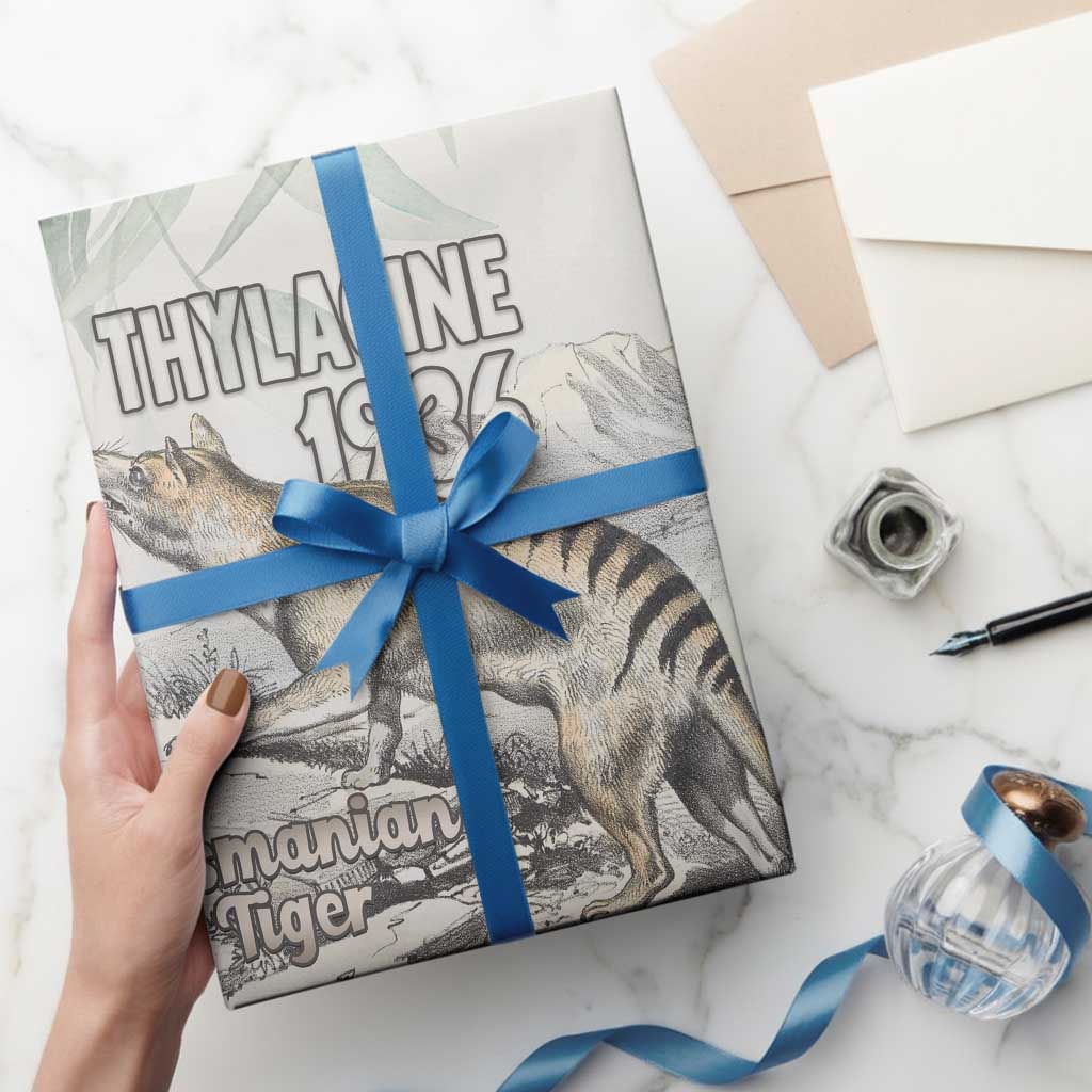 Australia Tasmanian Tiger Wrapping Paper Memorial 1936 Thylacine - Aussie Hoodie