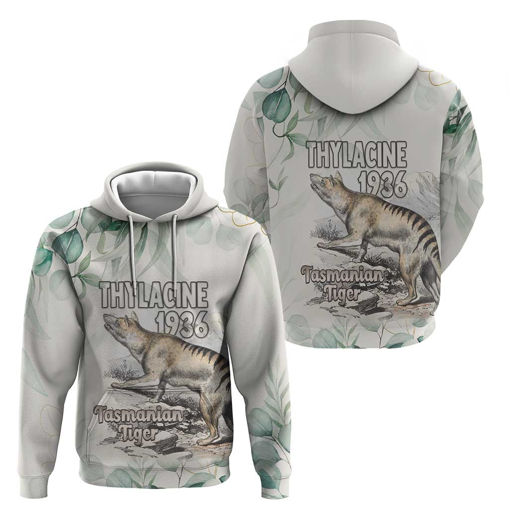 Australia Tasmanian Tiger Zip Hoodie Memorial 1936 Thylacine - Aussie Hoodie