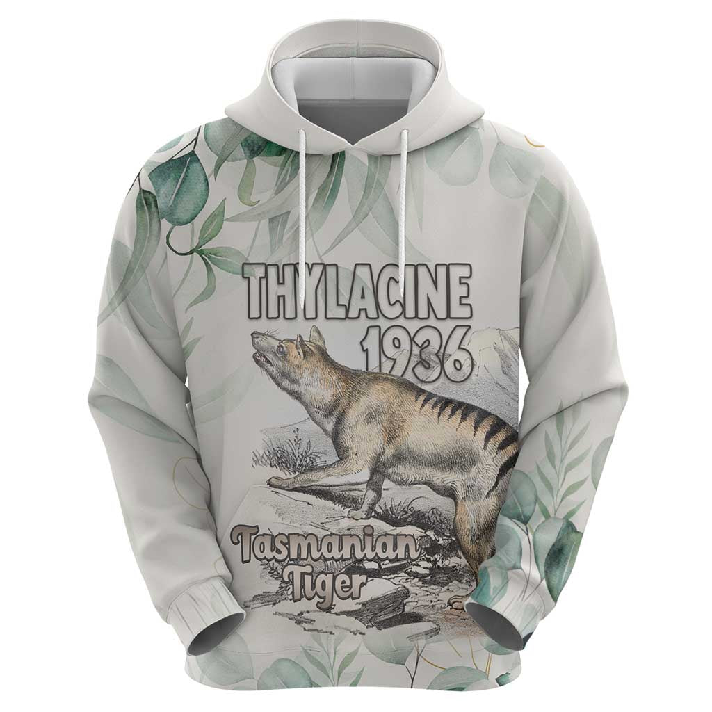 Australia Tasmanian Tiger Zip Hoodie Memorial 1936 Thylacine - Aussie Hoodie