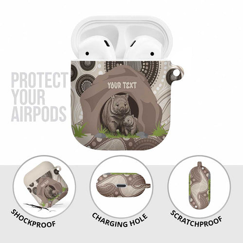 Personalised Australia Wombat AirPods Case Welcome To Our Home Aboriginal Art - Aussie Hoodie