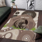 Personalised Australia Wombat Area Rug Welcome To Our Home Aboriginal Art - Aussie Hoodie