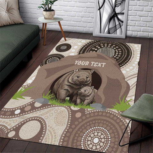 Personalised Australia Wombat Area Rug Welcome To Our Home Aboriginal Art - Aussie Hoodie