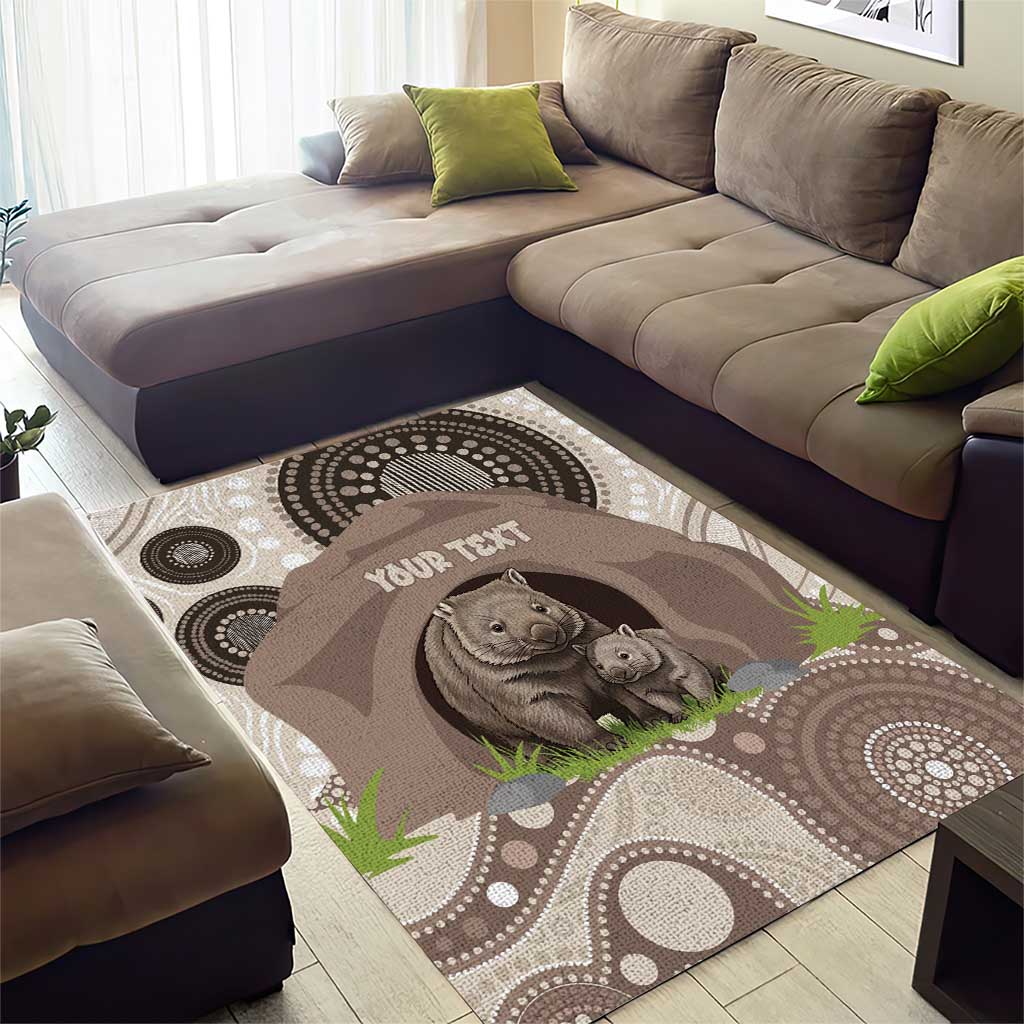 Personalised Australia Wombat Area Rug Welcome To Our Home Aboriginal Art - Aussie Hoodie