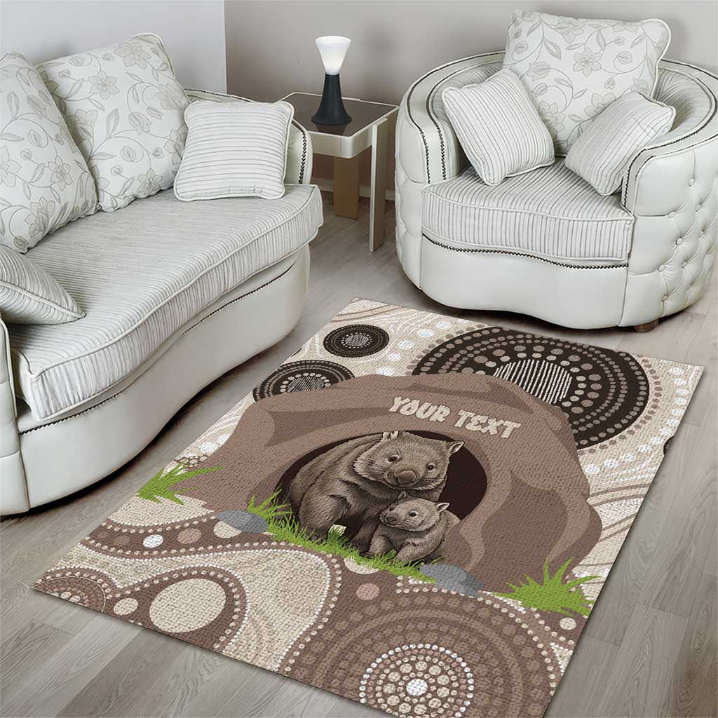Personalised Australia Wombat Area Rug Welcome To Our Home Aboriginal Art - Aussie Hoodie