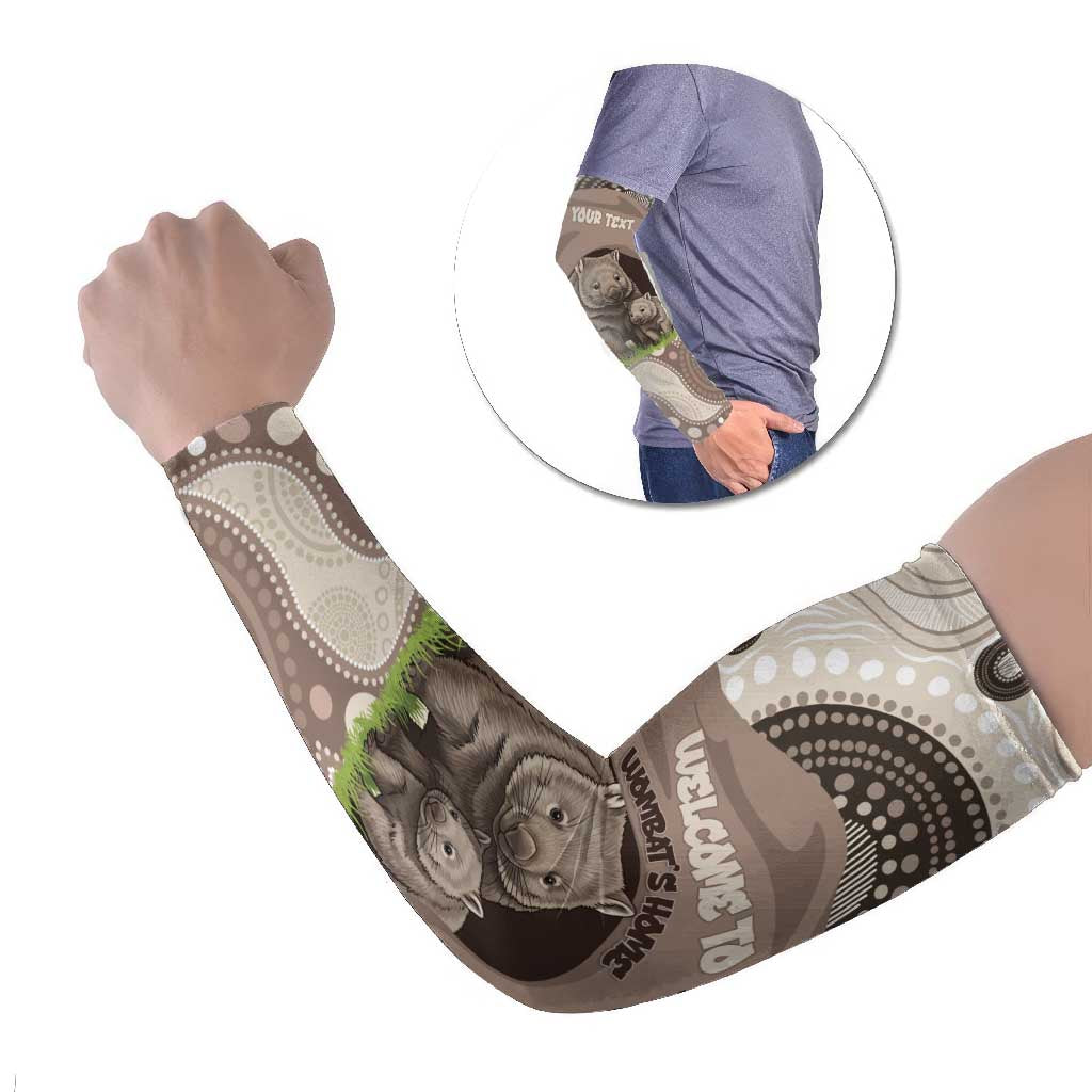 Personalised Australia Wombat Arm Sleeves Welcome To Our Home Aboriginal Art - Aussie Hoodie