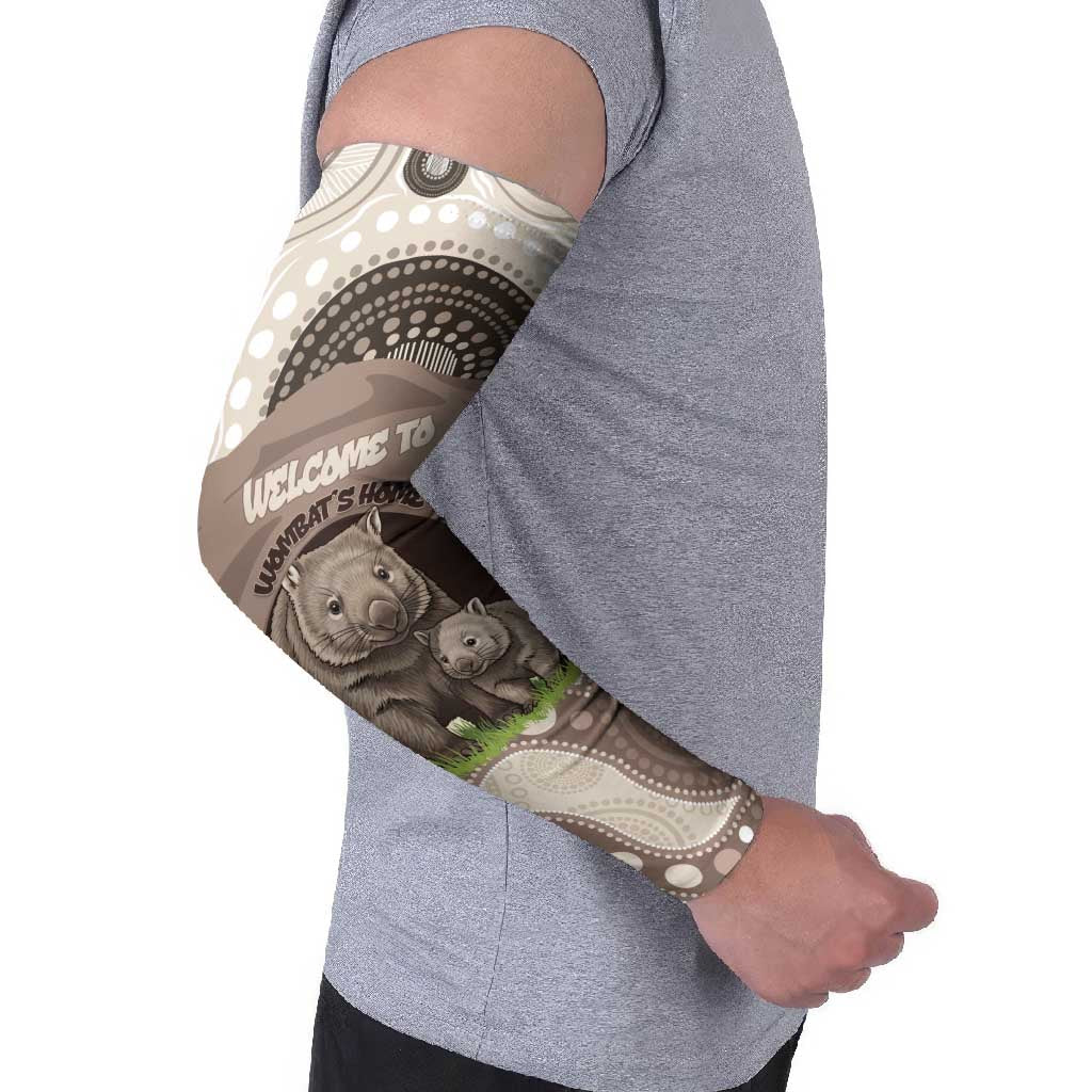 Personalised Australia Wombat Arm Sleeves Welcome To Our Home Aboriginal Art - Aussie Hoodie