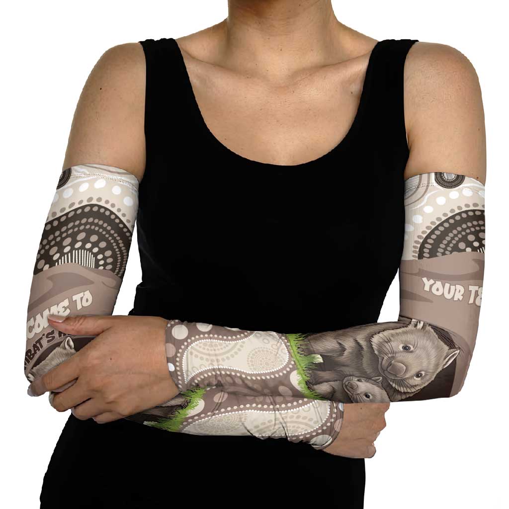 Personalised Australia Wombat Arm Sleeves Welcome To Our Home Aboriginal Art - Aussie Hoodie