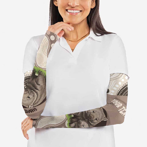 Personalised Australia Wombat Arm Sleeves Welcome To Our Home Aboriginal Art - Aussie Hoodie