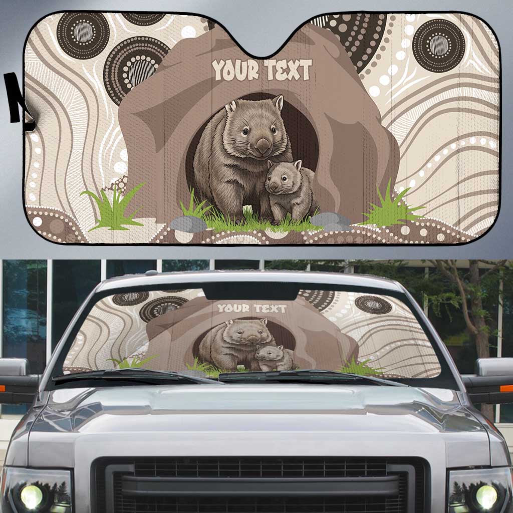 Personalised Australia Wombat Auto Sun Shade Welcome To Our Home Aboriginal Art - Aussie Hoodie
