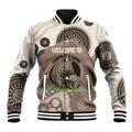 Personalised Australia Wombat Baseball Jacket Welcome To Our Home Aboriginal Art - Aussie Hoodie
