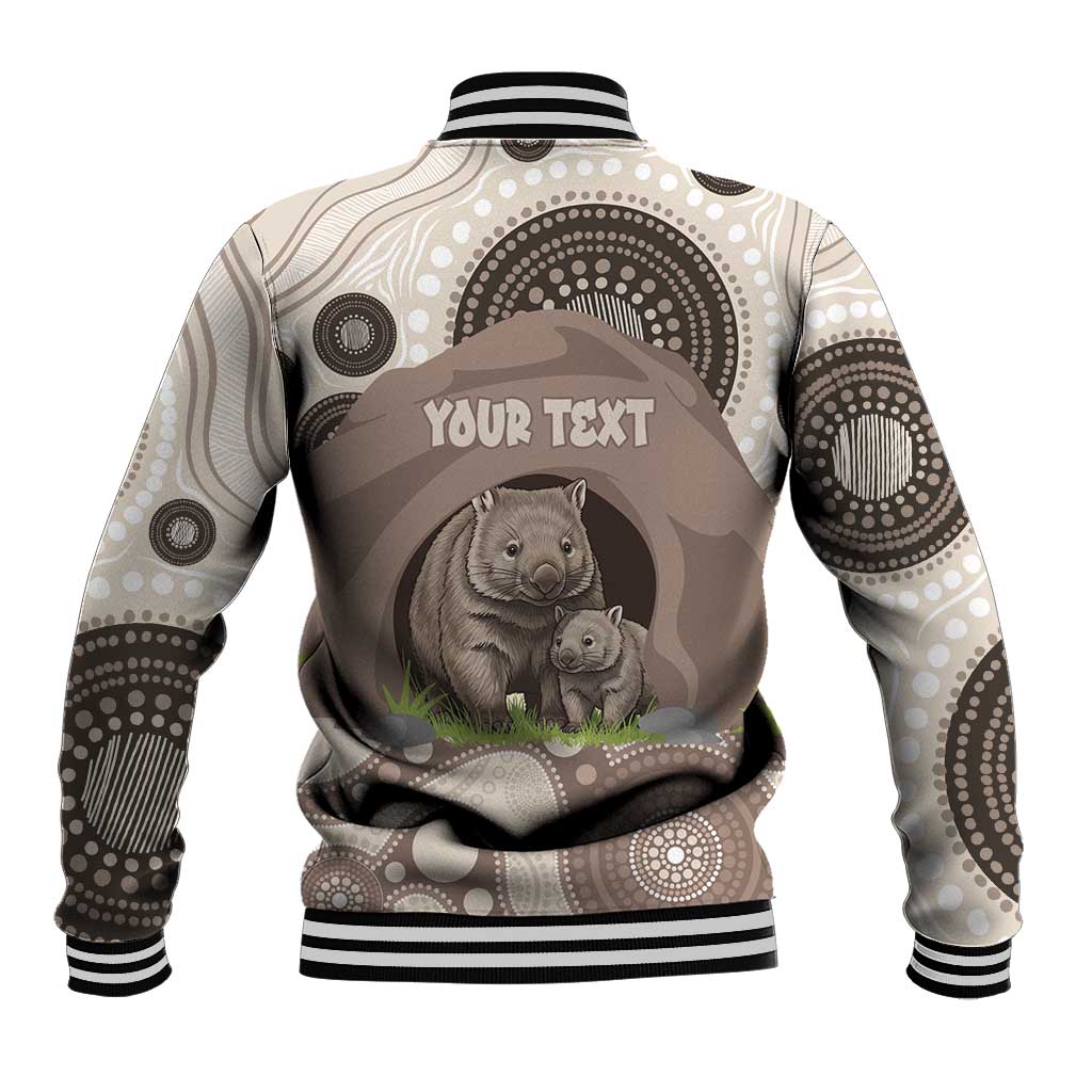 Personalised Australia Wombat Baseball Jacket Welcome To Our Home Aboriginal Art - Aussie Hoodie