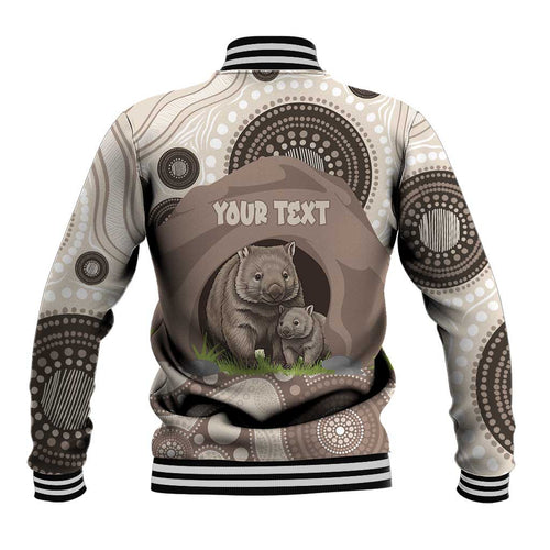 Personalised Australia Wombat Baseball Jacket Welcome To Our Home Aboriginal Art - Aussie Hoodie
