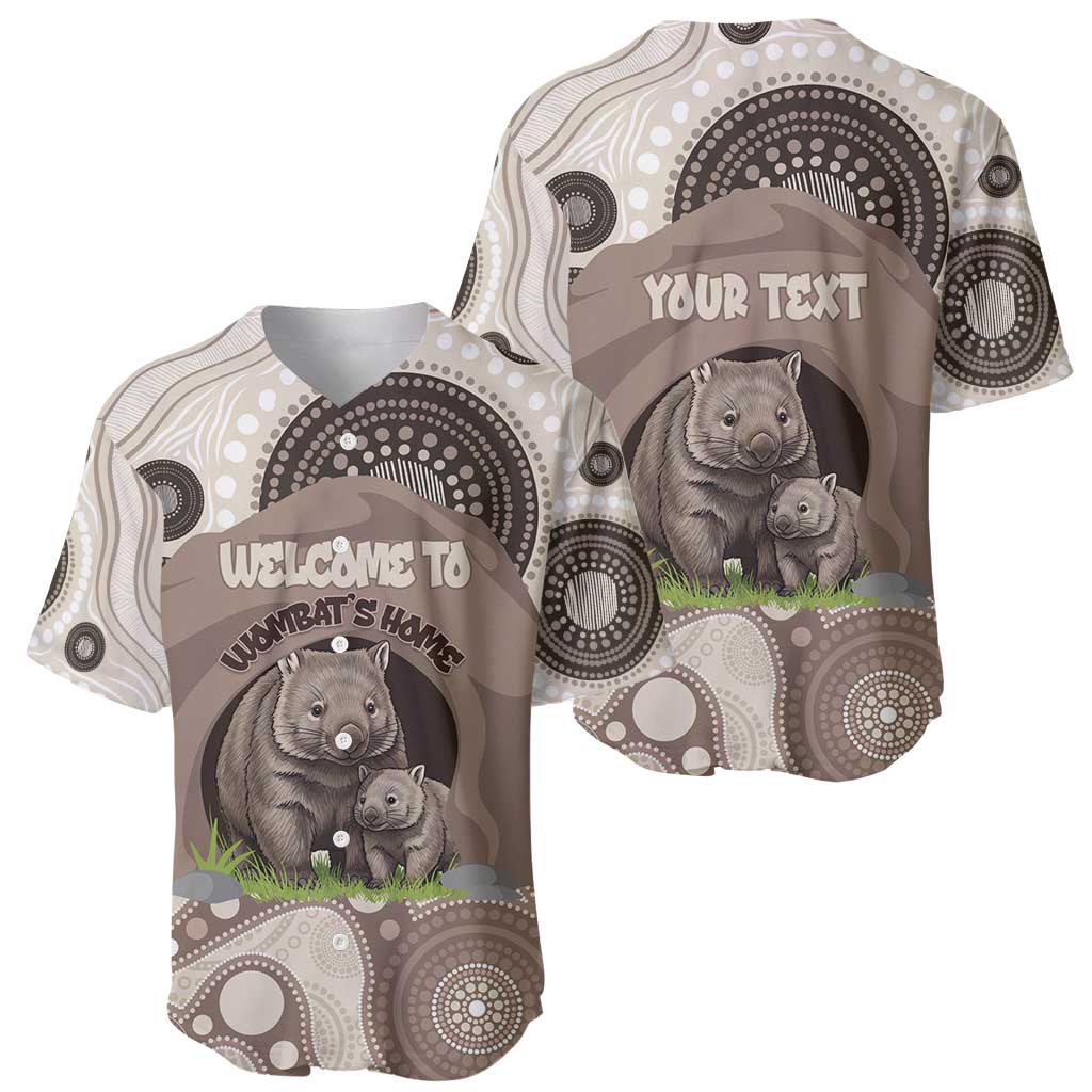 Personalised Australia Wombat Baseball Jersey Welcome To Our Home Aboriginal Art - Aussie Hoodie