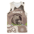Personalised Australia Wombat Basketball Jersey Welcome To Our Home Aboriginal Art - Aussie Hoodie