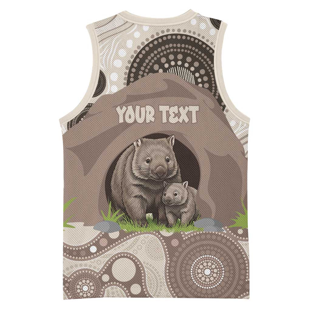 Personalised Australia Wombat Basketball Jersey Welcome To Our Home Aboriginal Art - Aussie Hoodie