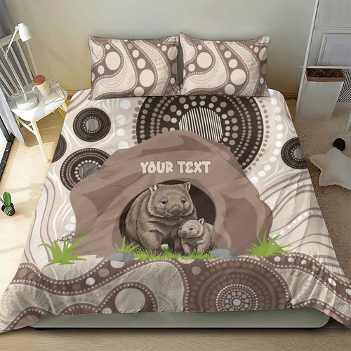 Personalised Australia Wombat Bedding Set Welcome To Our Home Aboriginal Art - Aussie Hoodie