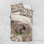 Personalised Australia Wombat Bedding Set Welcome To Our Home Aboriginal Art - Aussie Hoodie