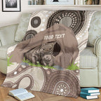 Personalised Australia Wombat Blanket Welcome To Our Home Aboriginal Art - Aussie Hoodie