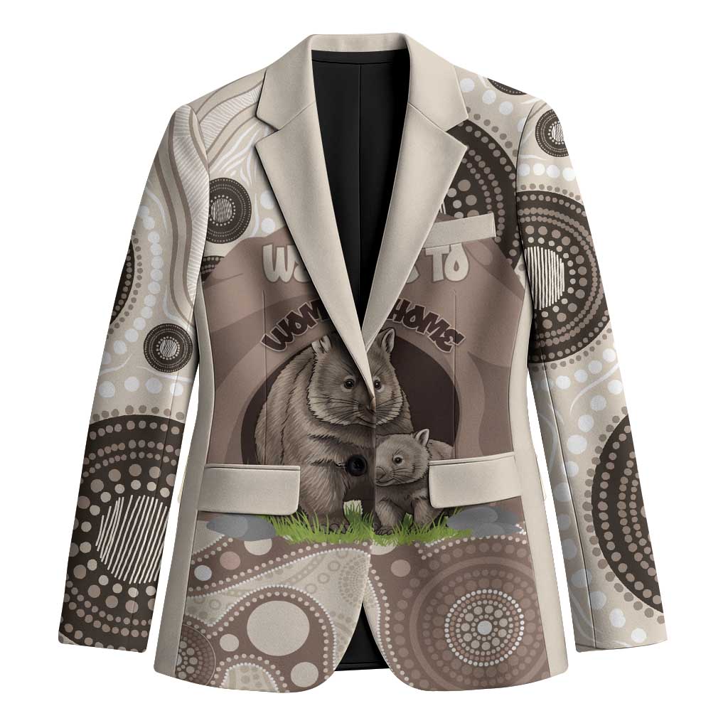 Personalised Australia Wombat Blazer Welcome To Our Home Aboriginal Art - Aussie Hoodie