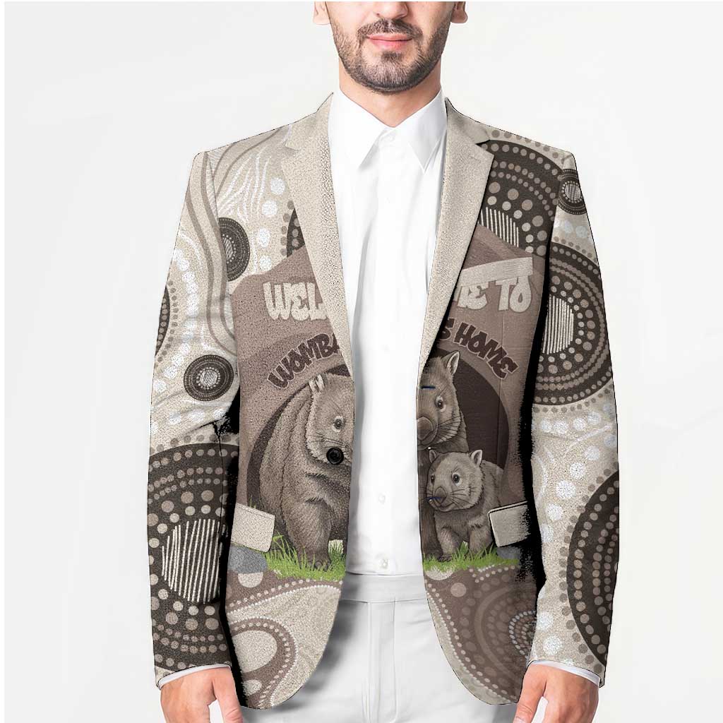 Personalised Australia Wombat Blazer Welcome To Our Home Aboriginal Art - Aussie Hoodie