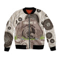 Personalised Australia Wombat Bomber Jacket Welcome To Our Home Aboriginal Art - Aussie Hoodie