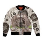 Personalised Australia Wombat Bomber Jacket Welcome To Our Home Aboriginal Art - Aussie Hoodie